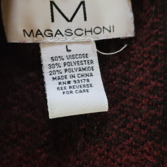 Magaschoni Red and Black Plaid Cardigan Sweater Size Large - Picture 3 of 3